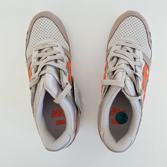 Asics Men's Grey & Neon Orange Gel Lyte III OG Lace Up Low Top Sneakers Sz 7.5 - Picture 5 of 10